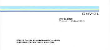 DNV Netherlands B.V. -  Health, Safety, Environment rules for contractors (2015)