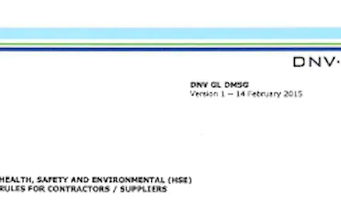 DNV Netherlands B.V. -  Health, Safety, Environment rules for contractors (2015)