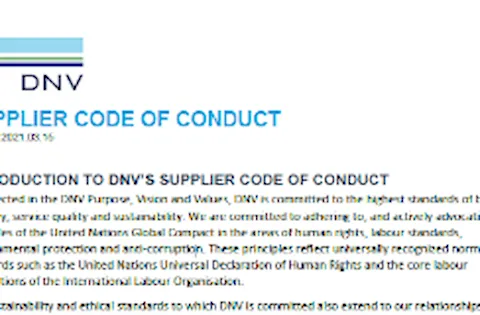 DNV Netherlands B.V. - Supplier code of conduct (2021)