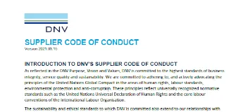 DNV Netherlands B.V. - Supplier code of conduct (2021)