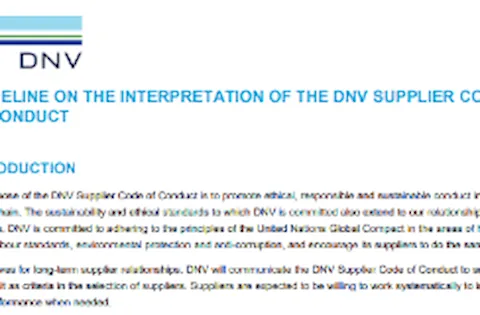 DNV Netherlands B.V. - Supplier code of conduct: Guideline on the interpretation (2021)