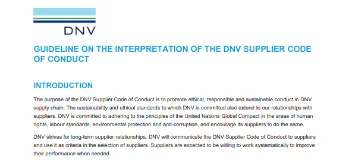 DNV Netherlands B.V. - Supplier code of conduct: Guideline on the interpretation (2021)