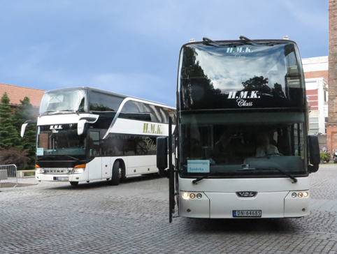 HMK busses at the Veritas centre