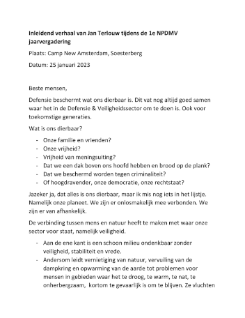 Inleidend verhaal Jan Terlouw, voorzitter