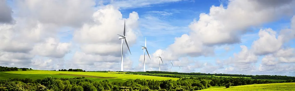 Wind turbines landscape