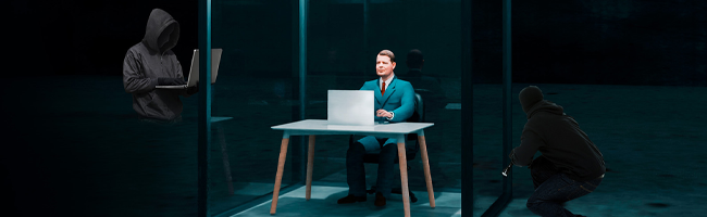 Man in glazenhuis dat zichzelf beschermd tegen cyberaanvallen doormiddel van NIS2